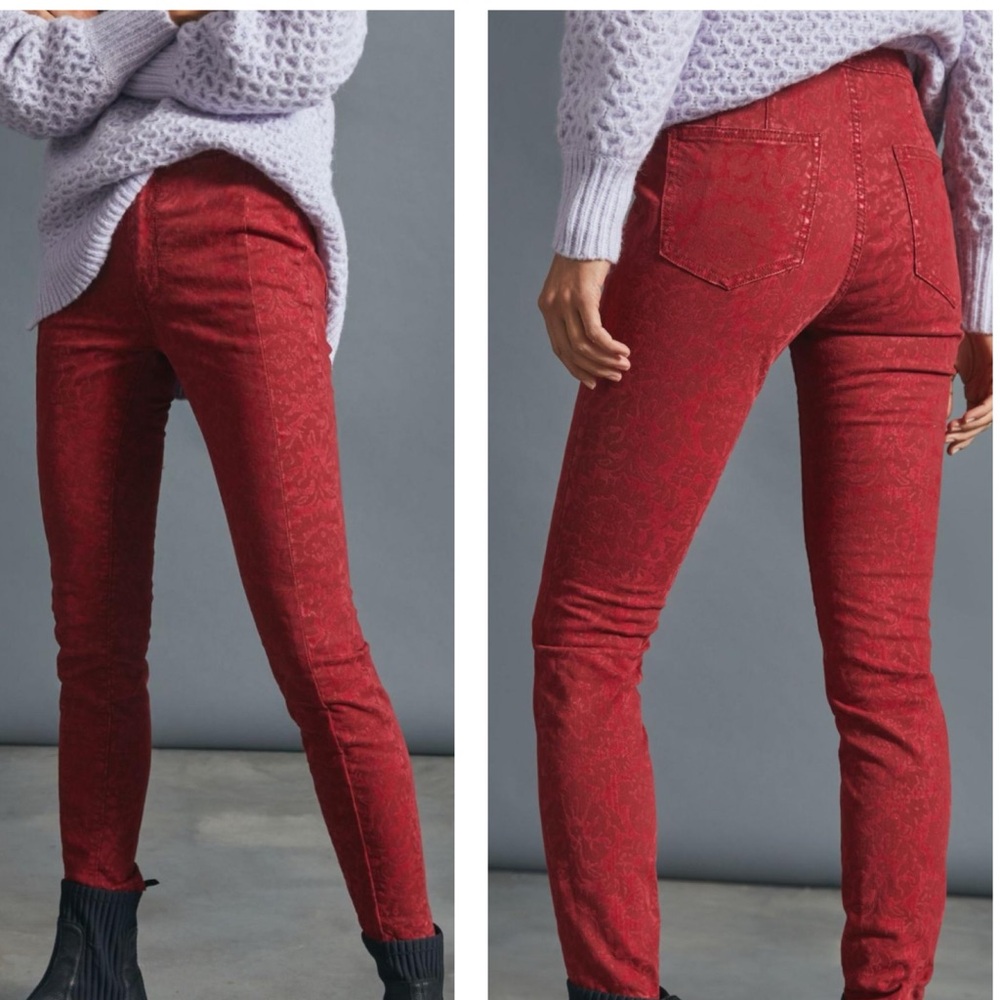 Anthropologie Pilcro Flocked High-Rise Leggings - Picture 1 of 9